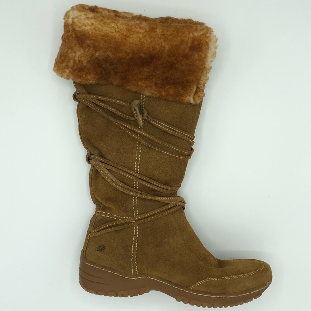 Ruff Hewn Fiona Suede Leather Boots Tan